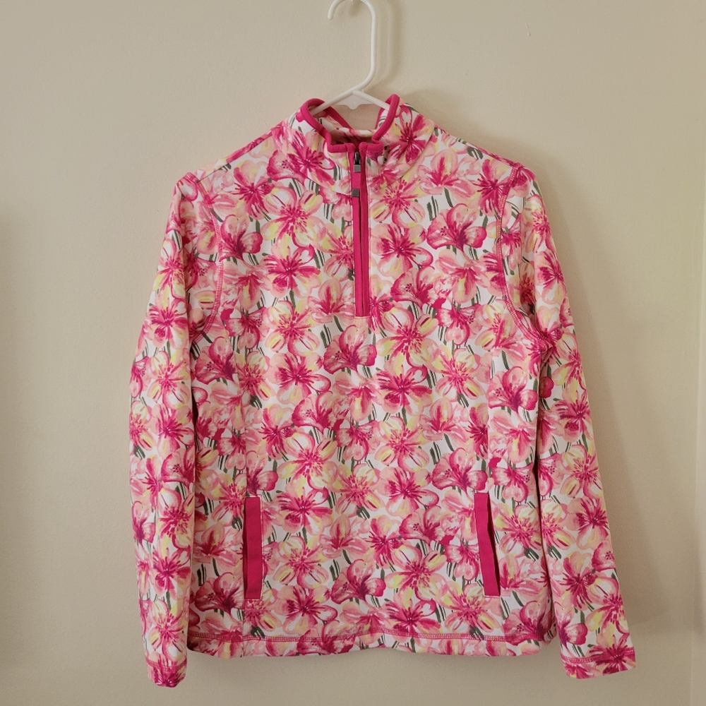 Talbots Pink Floral Pullover Top - Picture 2 of 7